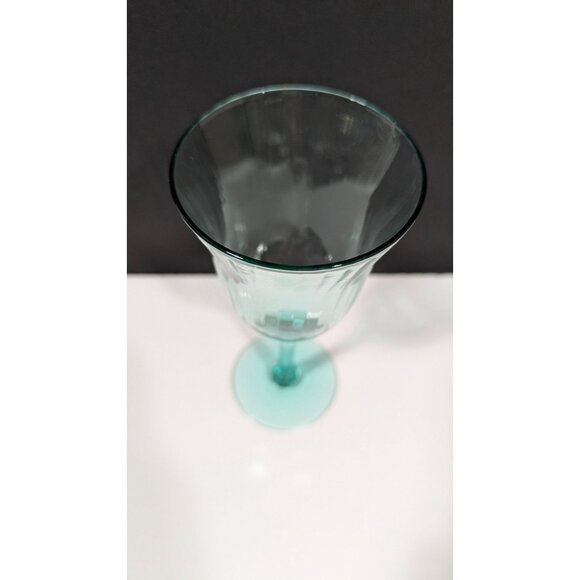 Vaseline Uranium Green Depression Glass Optic Panel Stemware Cocktail Glass - Picture 6 of 16